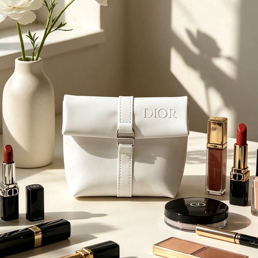 Beauty Makeup Dior - Dior'un Çantası Beyaz Kozmetik Çantası Lüks