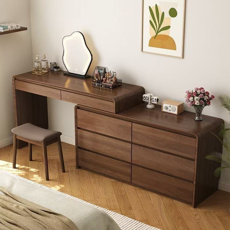 Makeup Beauty Lounge - Modern Tuvalet Masası Ahşap Raf Makyaj