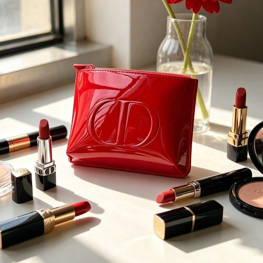 Beauty Makeup Dior - Dior'un çantası Premium Kumaş Kırmızı Kozmetik