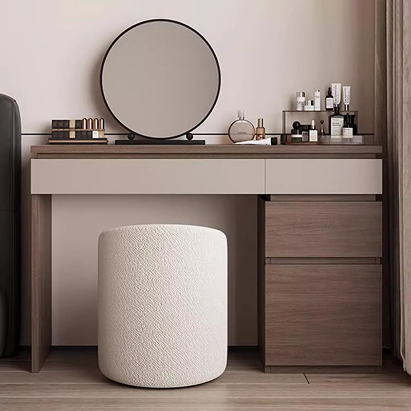 Makeup Beauty Lounge - Ahşap Raf Vanity Masa Modern Köşe