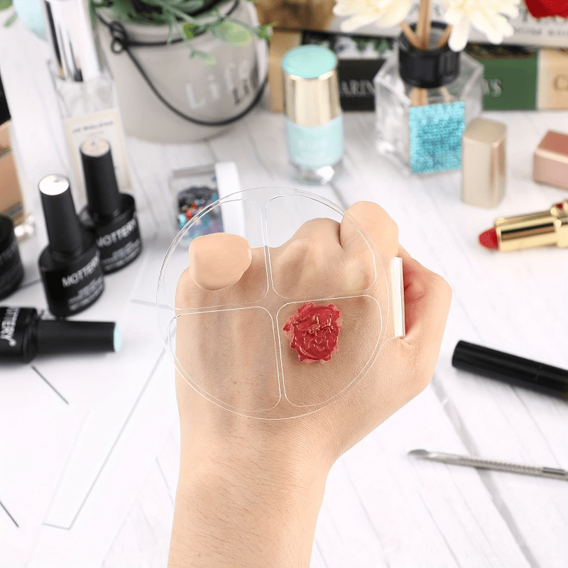 Beauty Makeup Tool - Akrilik Yuvarlak Dört Bölmeli Renk Karıştırma