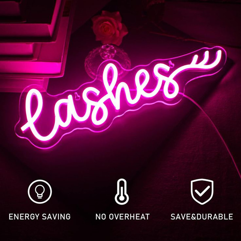 Pembe LED Kirpikler Neon Tabel - Beauty Makeup Studio incelemesi ve fiyatı